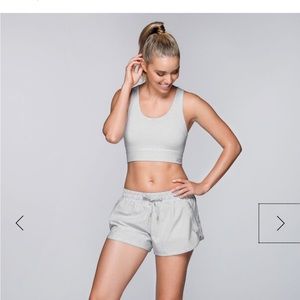 Lorna Jane Light Gray Ribbed Sports Bra